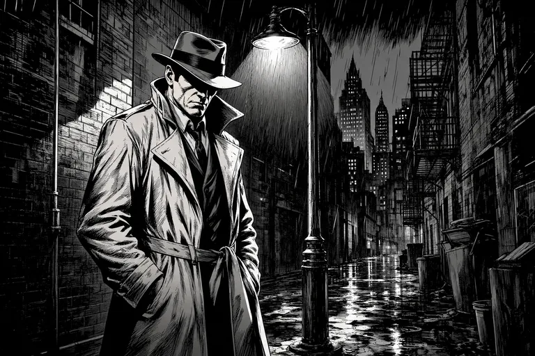 Noir Detective comic style sample